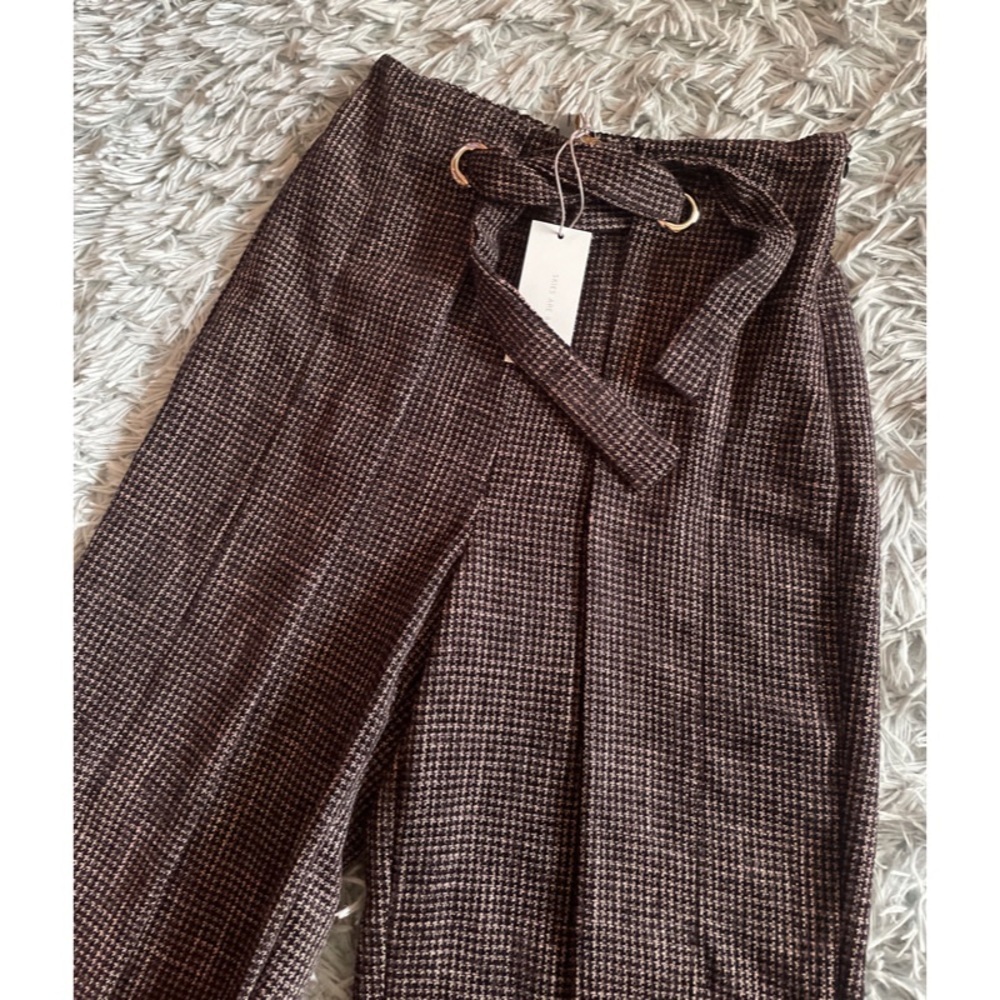 Houndstooth Wide Leg Pants - Picture 3 of 7
